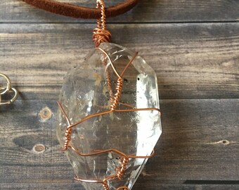 Hand-Wrapper Herkimer Diamond Necklace