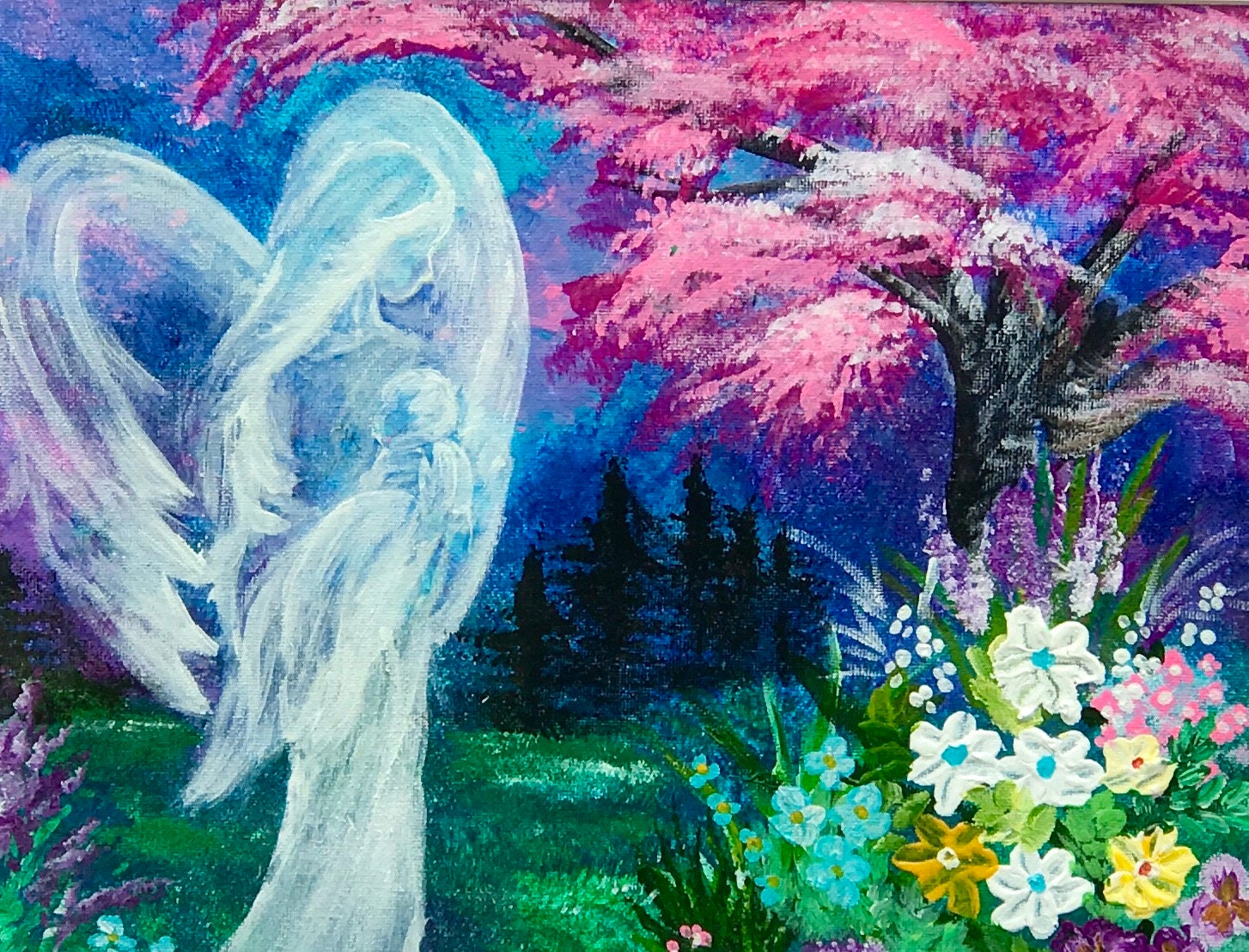 The Lullaby Angel Original Acrylic Fine Art Painting