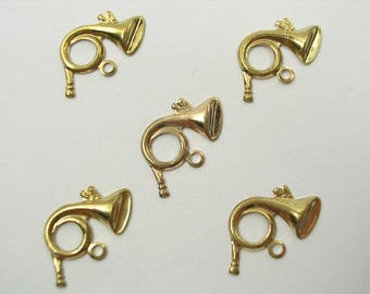 SET of 5 CHARMS METALS Gold: Snorkel 15 mm