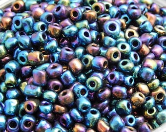 250 perles de rocailles irisé