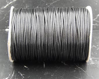 5 m cord black polyester 1 mm