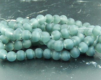 20 8mm black frosted glass beads