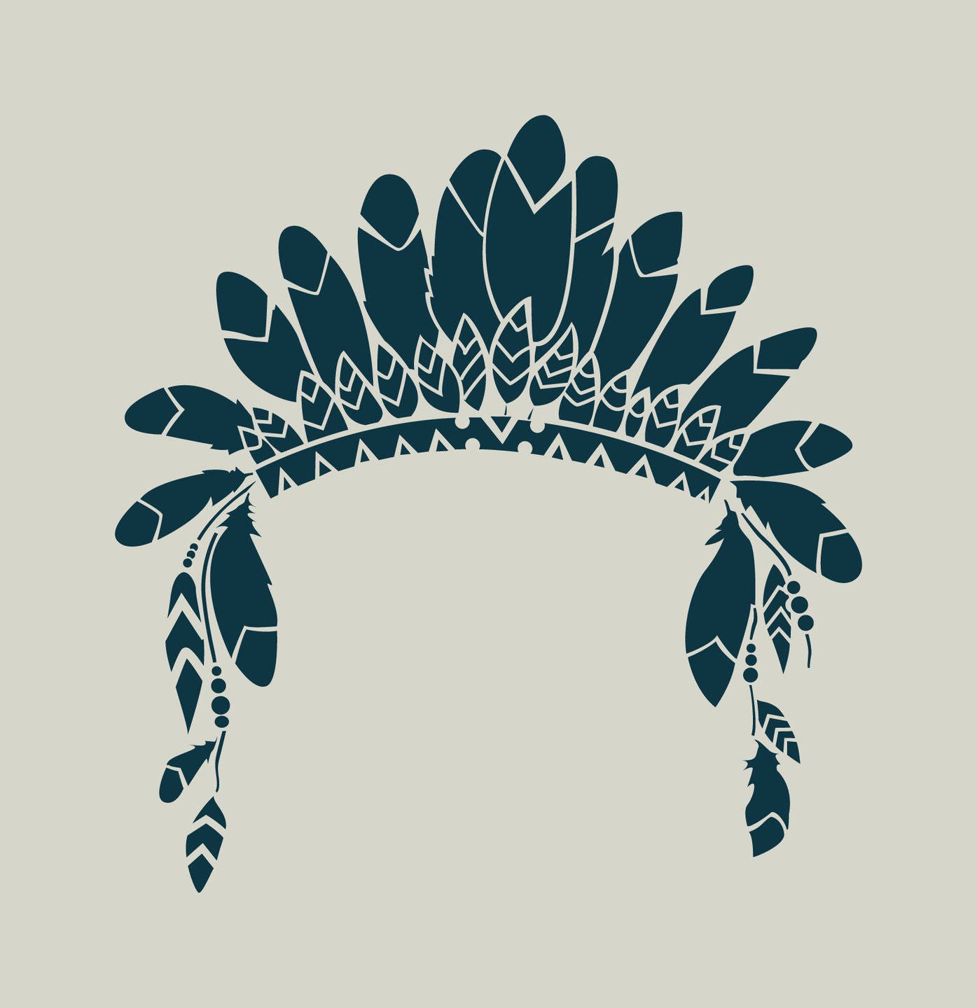  Indian  stencil  Indian  headdress  stencil  Stenciled feathers