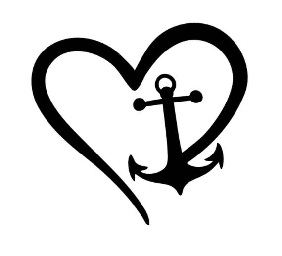 ANCHOR AND HEART Decal