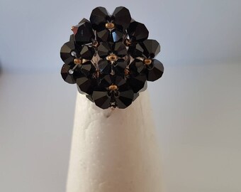1 Bohemian beads and Swarovski Crystal ring