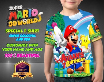 Mario Bros Birthday Shirt, Super Mario Custom Shirt, Personalized Mario Shirt, Mario Bros family shirts, Birthday t-shirts Disney Family