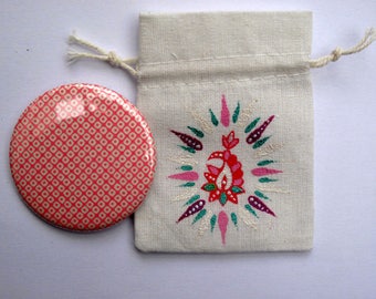 Painted with Lakshmi mirror bag pouch
