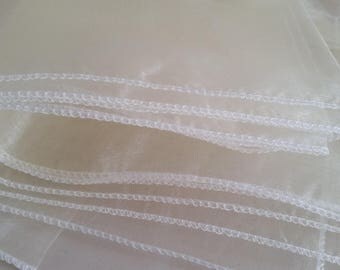 set of 2 cut organza 275 x 19 cm ivory scrapbooking
