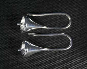 Trumpet earring in 925 Silver, 22 * 12 * 7 mm, the pair