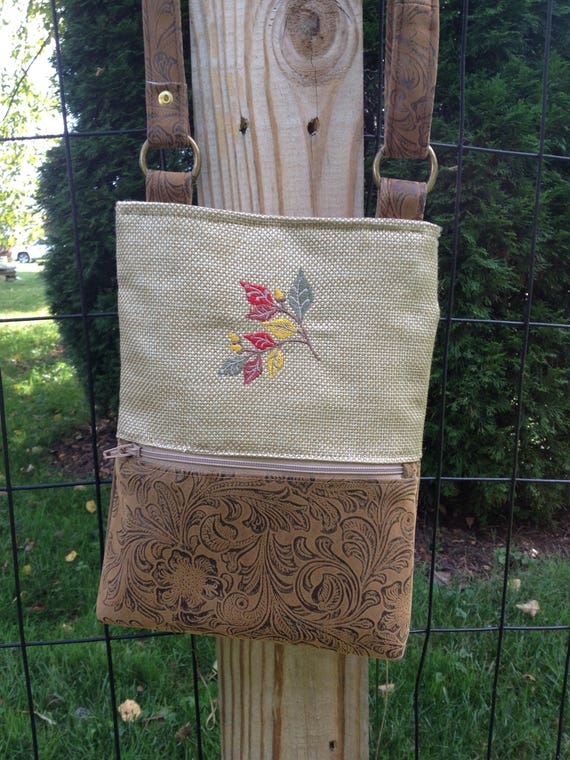 embroidered crossbody strap