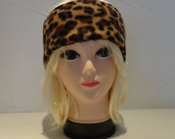 Leopard fleece ear warmer headband