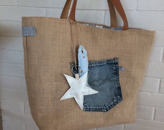 Vintage burlap bag - art-bella