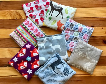 FREE SHIPPING, Organic Rice Pack, Toddler First Aid, Rice Bag, Cold Pack, Heat Pack, Microwave Heat Pack, Baby, Rice Therapy Bag, Woodland