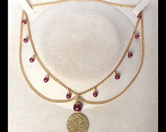 Collar fantasy boned collar Peter Pan and glass beads.