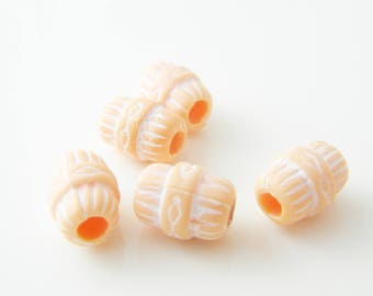 10 x 11mm beige tube (l1240) Pearl