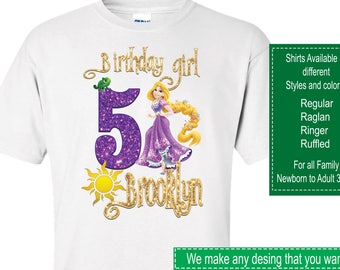 Tangled Birthday Shirt/Rapunzel Stickers/Rapunzel Invitations/Rapunzel Party Supplies/Rapunzel Party Bags/Rapunzel Birthday Shirt/Tangled