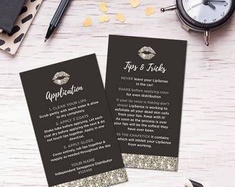 LipSense Tips & Tricks card, Application cards, How to Apply cards, LipSense cards, LipSense business, SeneGence