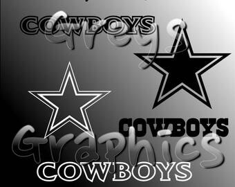 Dallas Cowboys Primary Logo with Logotype Single Color - SVG - DXF - EPS - Vectors