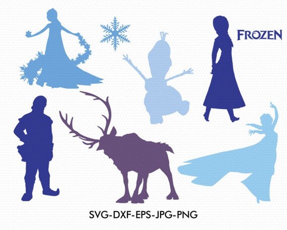 Frozen silhouettes svg Disney princess frozen elsa silhouette