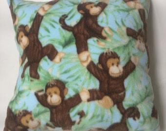 monkey needlepoint pillow