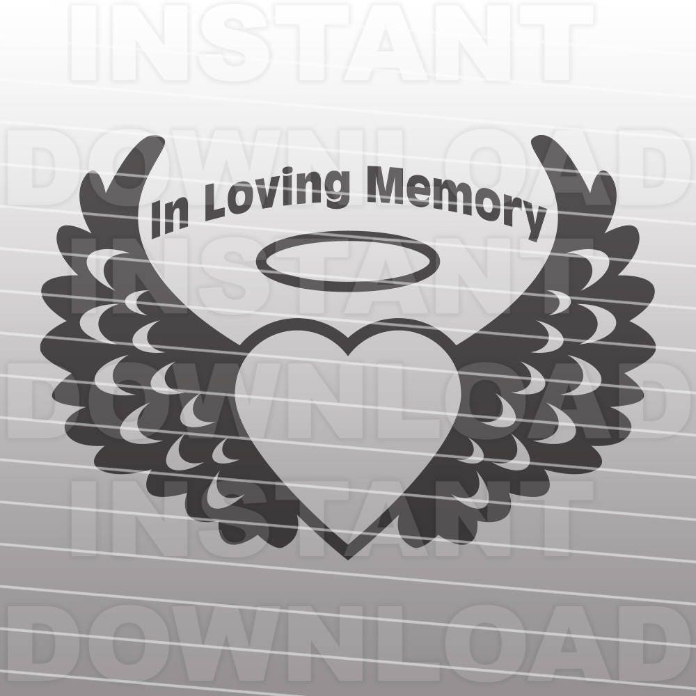 Download In Loving Memory Memorial Angel Wings SVG File Commercial