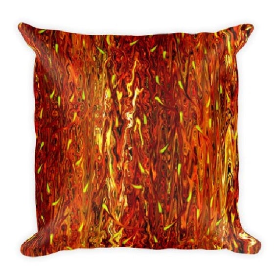 Flames Fire Fall Decorative Designer Pillow 16 inch Square with Zipper and Insert