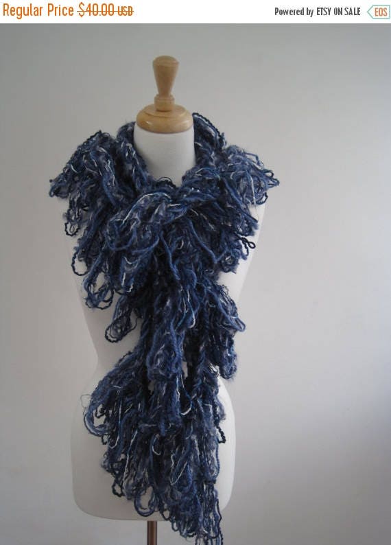 blue boa scarf