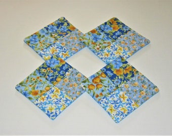 Woven Quilted Fabric Coasters (Set of 4)