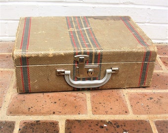 Antique Vintage Small Suitcase Vintage Travel Case Vintage Luggage Train Case