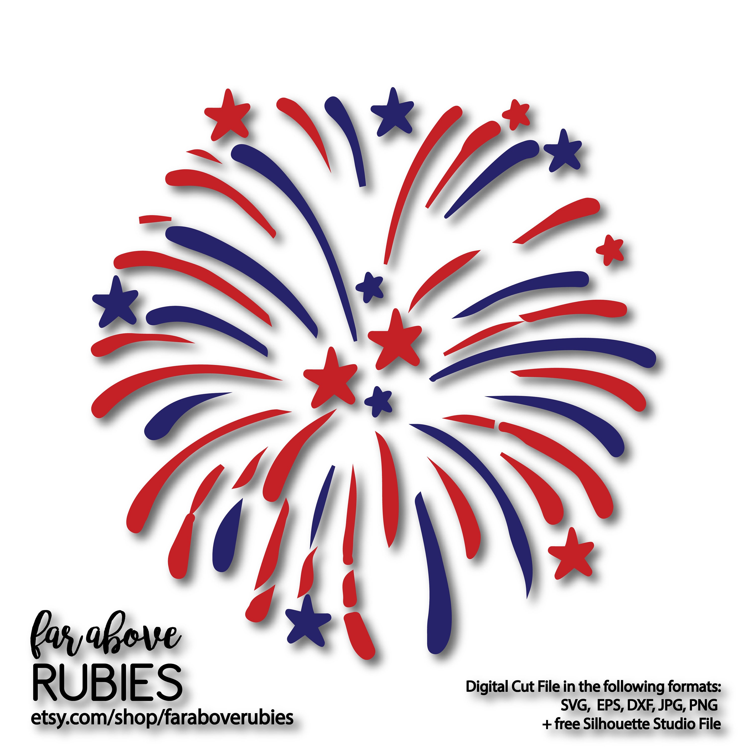 Download Fireworks with Stars SVG EPS dxf png jpg digital cut file