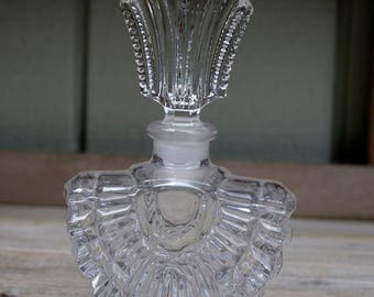 Vintage Perfume Bottle Clear Crystal