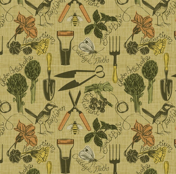 Gardening Fabric My Rustic Garden By Cjldesigns Garden