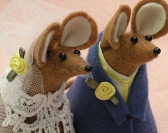 Mr. and Mrs. Mouse Wedding Cake Topper soft sculpture decoration