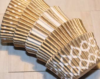 New - Gold Heavy Duty Cupcake Liner Collection (Qty 40) Gold Heavy Duty Baking Cups, Gold Cupcake Liners, Gold Baking Cups, Cupcake Liners