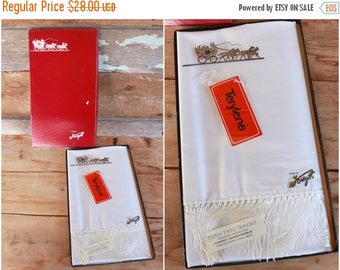 SALE 1960s opera scarf by Forsyth | vintage white tuxedo scarf | NIB never worn