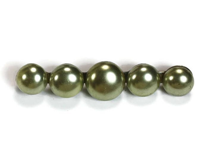 Grey Faux Pearl Bar Pin Simulated Pearls Vintage