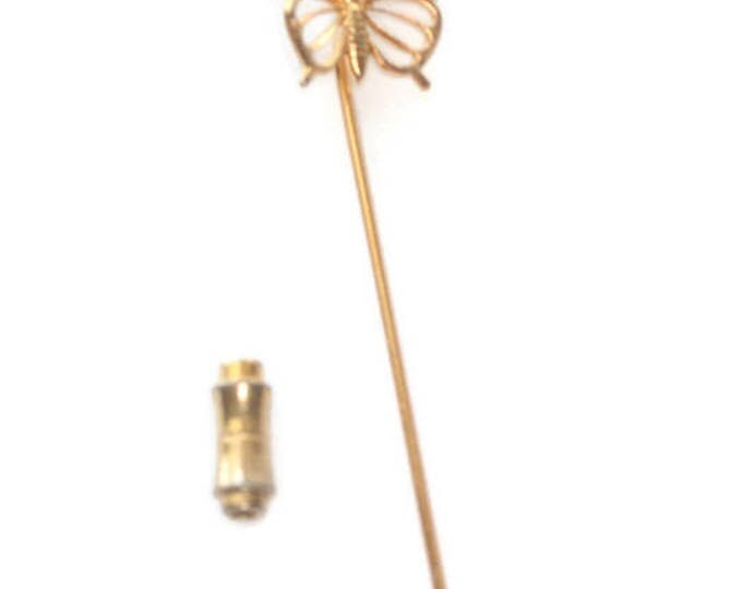 Beau Sterling Butterfly Stickpin Vermeil Gold Wash Finish Vintage