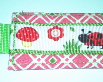 Pink Fabric Ladybug Keychain