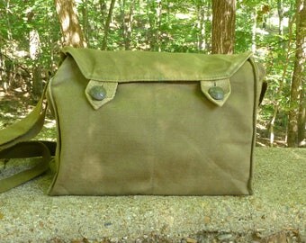 Vintage Military Canvas Messenger Bag Satchel