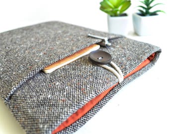 Laptop Sleeve, Computer Sleeve, Chromebook Case, Surface Case, MacBook Sleeve, Men's Laptop Case, Unisex - Brown Wool