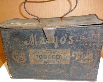 Mayo's Tobacco Antique Metal Lunch Pail Tobacciana