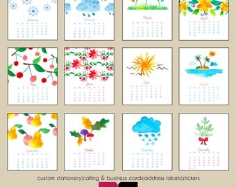 2018 Desk Calendar - Watercolor Seasons with Clear Case