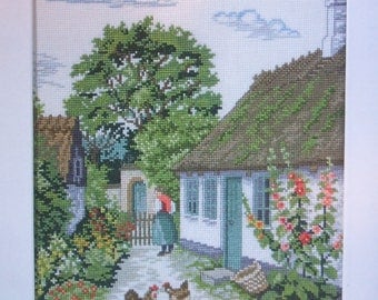 Eva Rosenstand Hollyhock Cottage Garden 94-355 Clara Waever Cross Stitch Kit