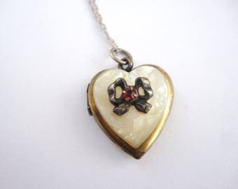 Antique Gold Filled Locket on a Sterling Chain