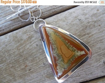 ON SALE Sterling silver necklace with a Owyhee jasper stone