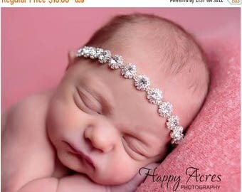 ON SALE Newborn Rhinestone Headband, Halo Rhinestone Headband, Newborn Photography Prop