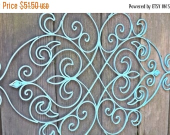 ON SALE Fleur De Lis / Wrought Iron Headboard /Wall Decor / Wrought Iron Wall Decor / Shabby Chic Decor