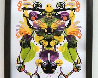 Abstract Painting, Contemporary Art, Modern Art, Psychology, Rorschach, Inkblot, Inkblot Painting, Mask Painting, African Mask, Doctor Gift