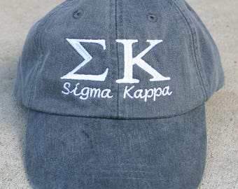 Sigma Kappa with script baseball cap