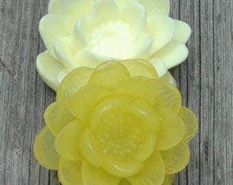 Lotus Flower Soap Set ~ Water Lily Soap ~ Yellow Flower Soap Set ~ Goat's Milk and Glycerin Flower Soap Set ~ Lotus Soap ~ Bridesmaid Gift